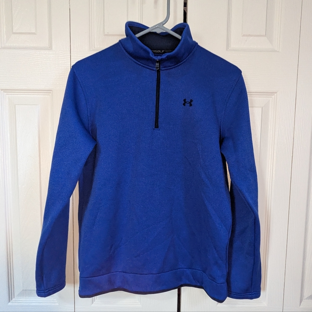 Royal Blue Under Armour Golf Quarter Zip Pullover Sweatshirt 357